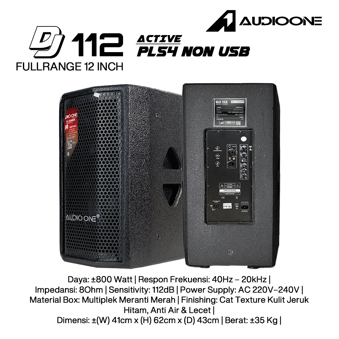 Audio One Speaker 12Inch Active 800W DJ-112A PL-54(NON)