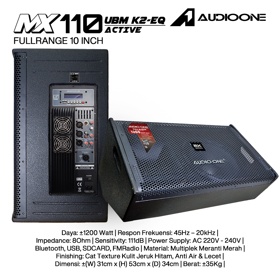 Audio One Speaker Monitor MX 10Inch Aktif 1200W K2-EQ MX 110A