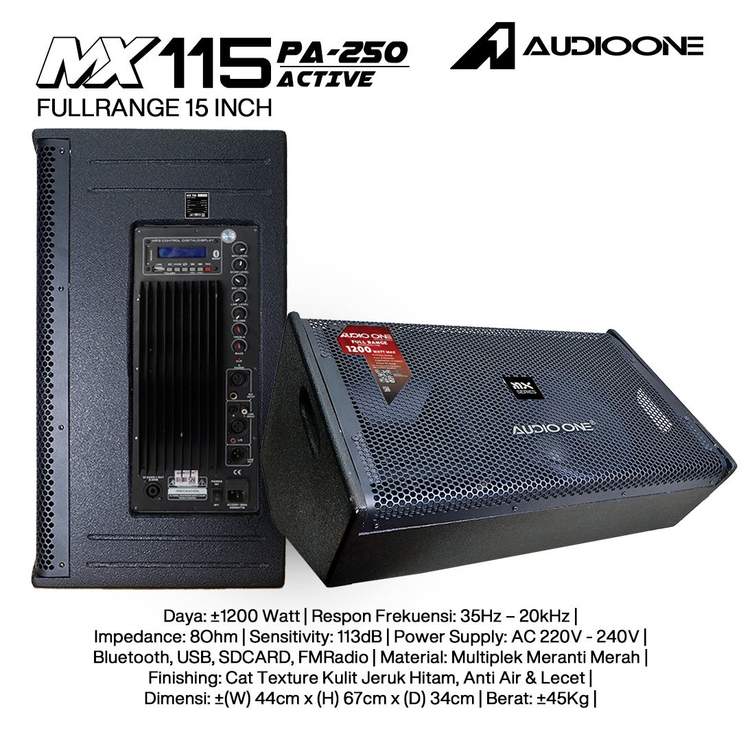Audio One Speaker Monitor MX 15Inch Aktif 1200W PA-250 MX 115A